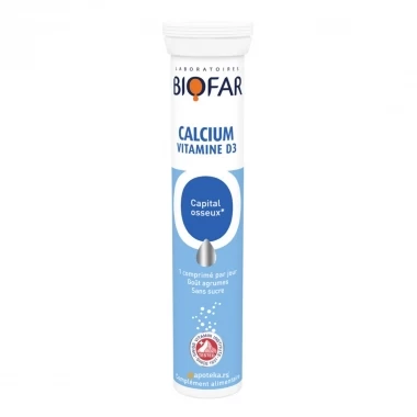 BIOFAR Kalcijum+Vitamin D3, 20 Eff