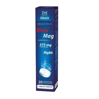 Maxi Mag 20 Šumećih Tableta 375 mg