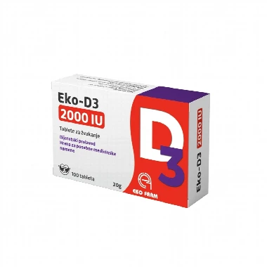 Eko D3 2000 IU 100 Tableta za Žvakanje