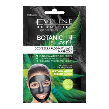 EVELINE Botanic Expert Maska za Čišćenje i Matiranje Lica 2x5 mL