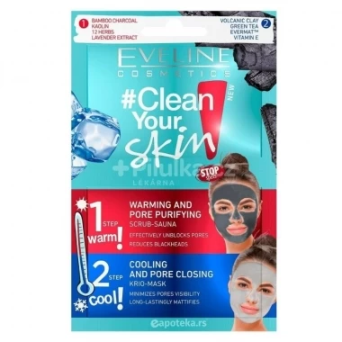 EVELINE Clean Your Skin Maska i Piling za Lice 2x5 mL