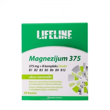 LIFELINE Magnezijum 375 mg + B Komples Direkt 20 Kesica