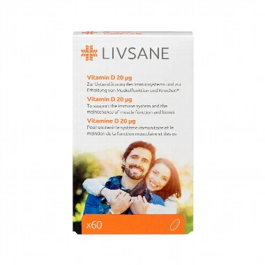 LIVSANE Vitamin D 20 mcg 60 Tableta