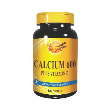 Natural Wealth® Calcium 600 + Vitamin D  60 Tableta