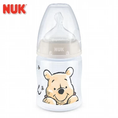 NUK® Flašica Plastična sa Indikatorom Temperature Winnie the Pooh, 0-6m, 150 mL
