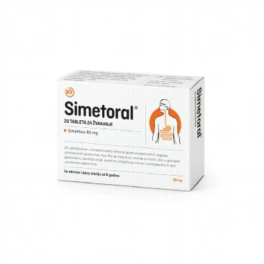 Simetoral® Tablete za Žvakanje 20 Tableta