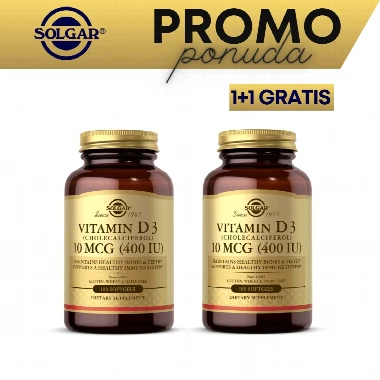 SOLGAR® Vitamin D3 10 mcg 200 Kapsula