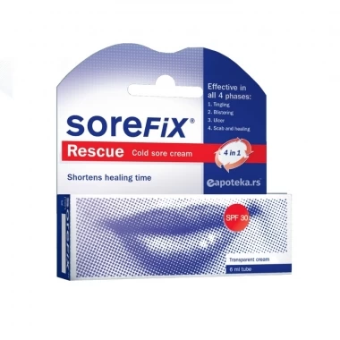 SORE FIX Rescue Cold Sore Cream Krema za Herpes 6 mL