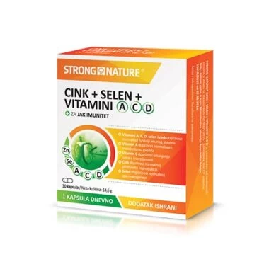 STRONG NATURE Cink+Selen+Vitamini A C D 30 Kapsula