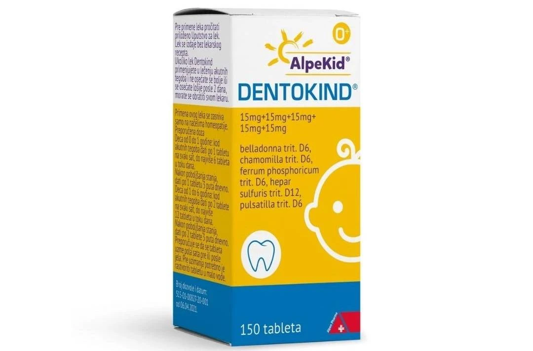 pakovanje dentokind tableta za nicanje zubica kod beba